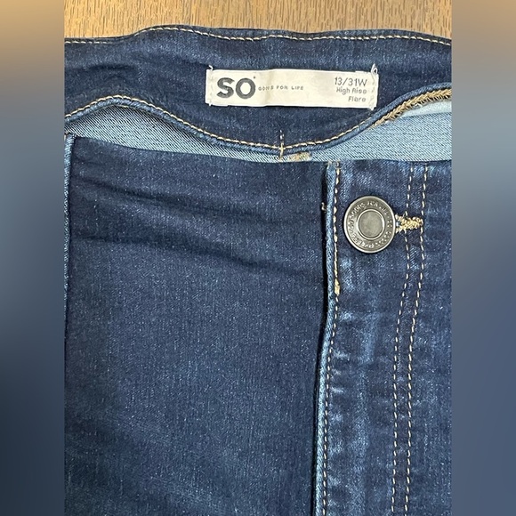 SO Blue Flare Wide Leg Jeans - Picture 6 of 13